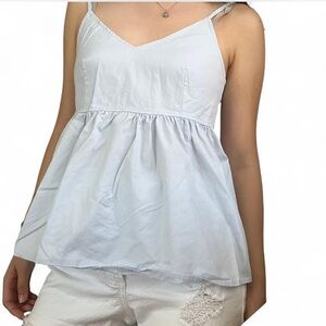 Baby Blue Babydoll Tank With Adjustable Straps